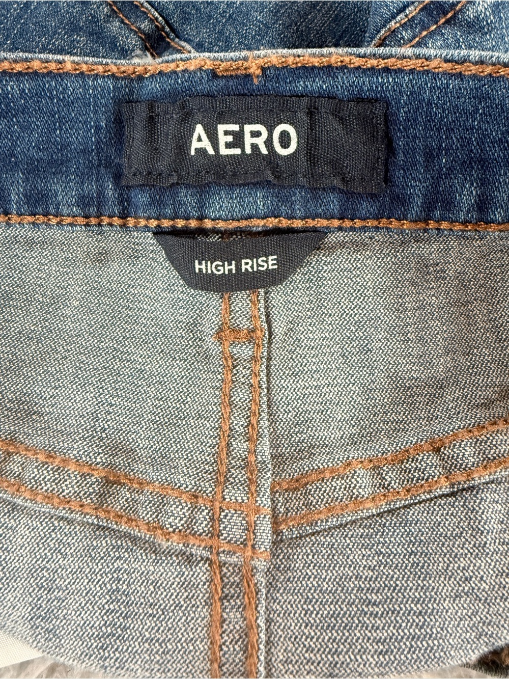 NWT Aeropostale High Rise Mini Skirt Distressed Denim Raw Hem Blue Size 8 - Picture 3 of 12